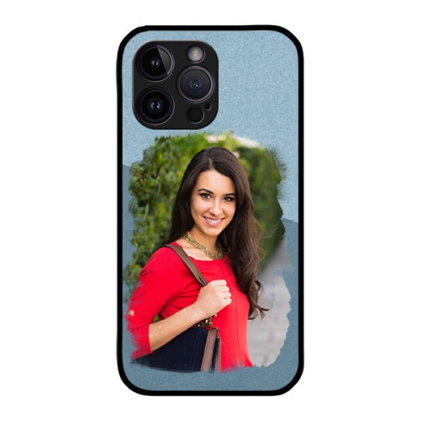 iPhone 14 Pro Custom Glass Mobile Case - Grunge Line Art Design