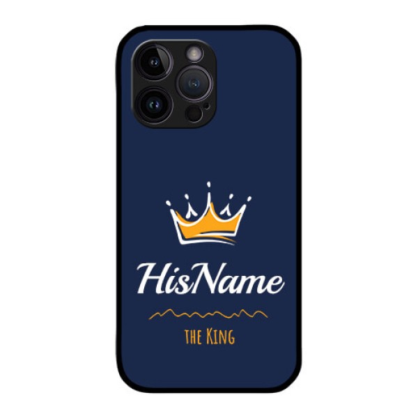iPhone 14 Pro Glass Phone Case King with Name