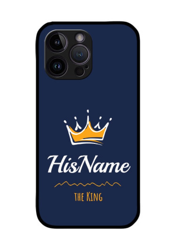 iPhone 14 Pro Glass Phone Case King with Name