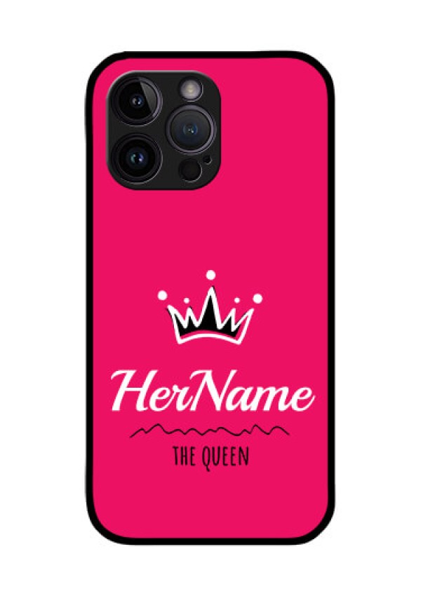 iPhone 14 Pro Glass Phone Case Queen with Name