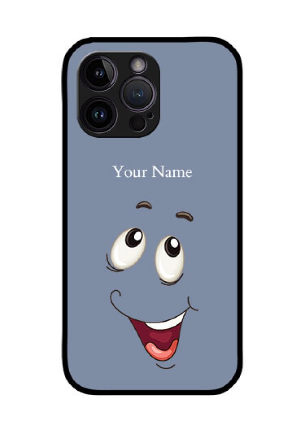 iPhone 14 Pro Photo Printing on Glass Case - Laughing Cartoon Face Design