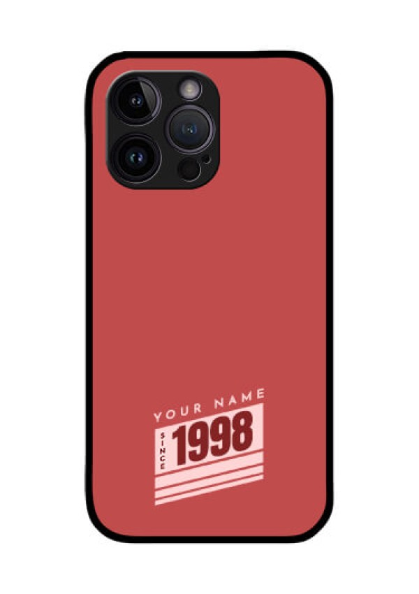 iPhone 14 Pro Custom Glass Phone Case - Red custom year of birth Design