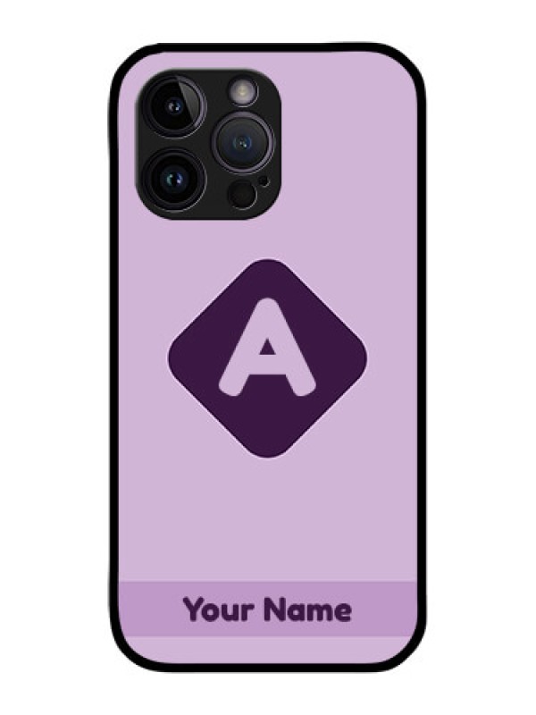 Custom iPhone 14 Pro Custom Glass Mobile Case - Custom Letter in curved badge Design