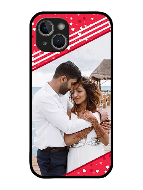 Custom iPhone 14 Custom Glass Mobile Case - Valentines Gift Design