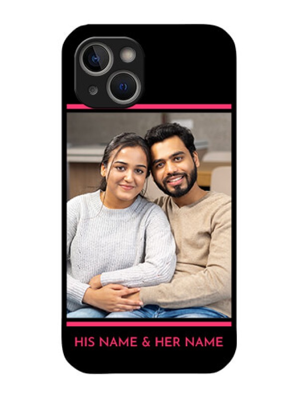 Custom iPhone 14 Custom Glass Mobile Case - with Add Text Design