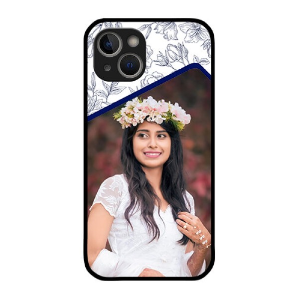 iPhone 14 Personalized Glass Phone Case - Premium Floral Design iPhone 14 Personalized Glass Phone Case - Premium Floral Design