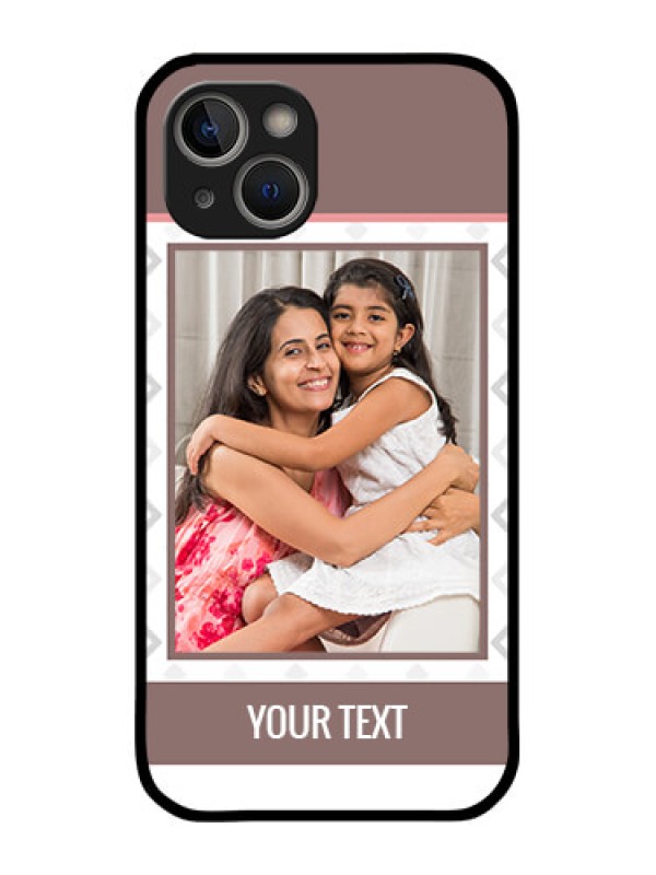 Custom iPhone 14 Photo Printing on Glass Case - Simple Diamond Design