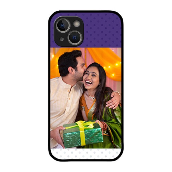 iPhone 14 Personalized Glass Phone Case - Violet Pattern Design iPhone 14 Personalized Glass Phone Case - Violet Pattern Design