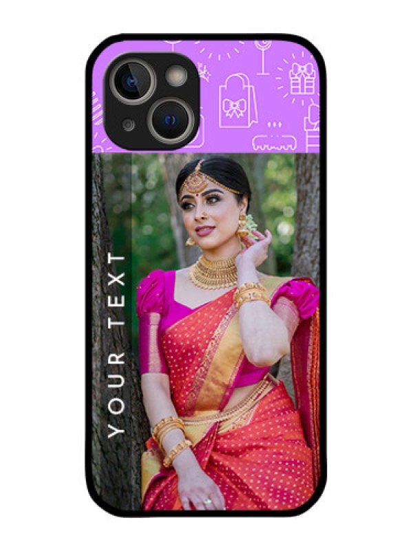 Custom iPhone 14 Custom Glass Mobile Case - Birthday Icons Design