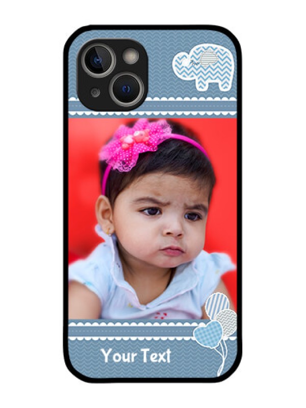 Custom iPhone 14 Photo Printing on Glass Case - with Kids Pattern Design