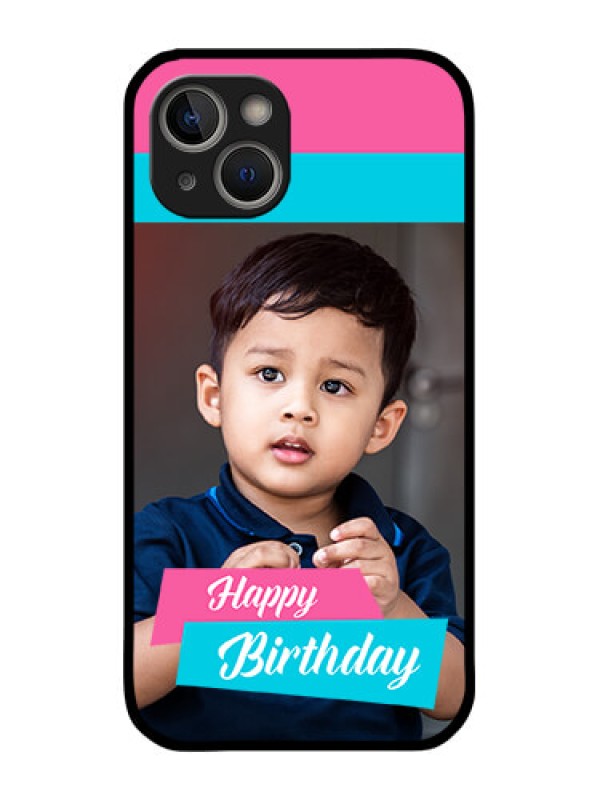 Custom iPhone 14 Personalized Glass Phone Case - Image Holder with 2 Color Design