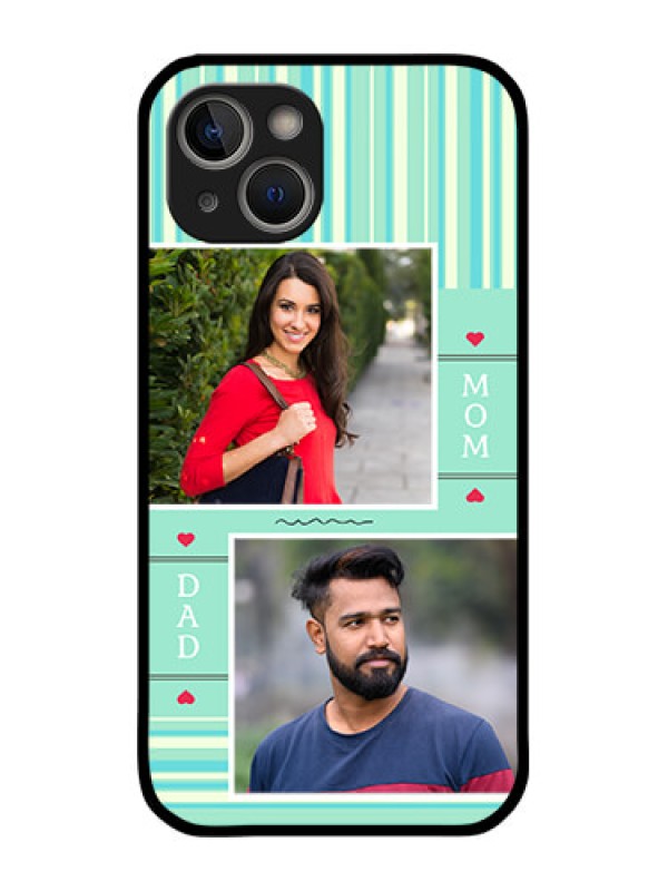 Custom iPhone 14 Custom Glass Phone Case - Mom & Dad Pic Design