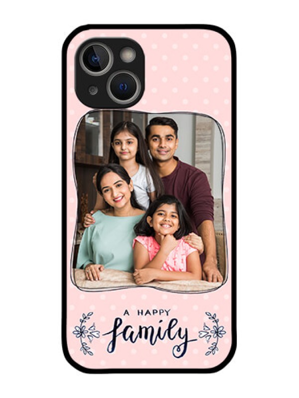 Custom iPhone 14 Custom Glass Phone Case - Family with Dots Design