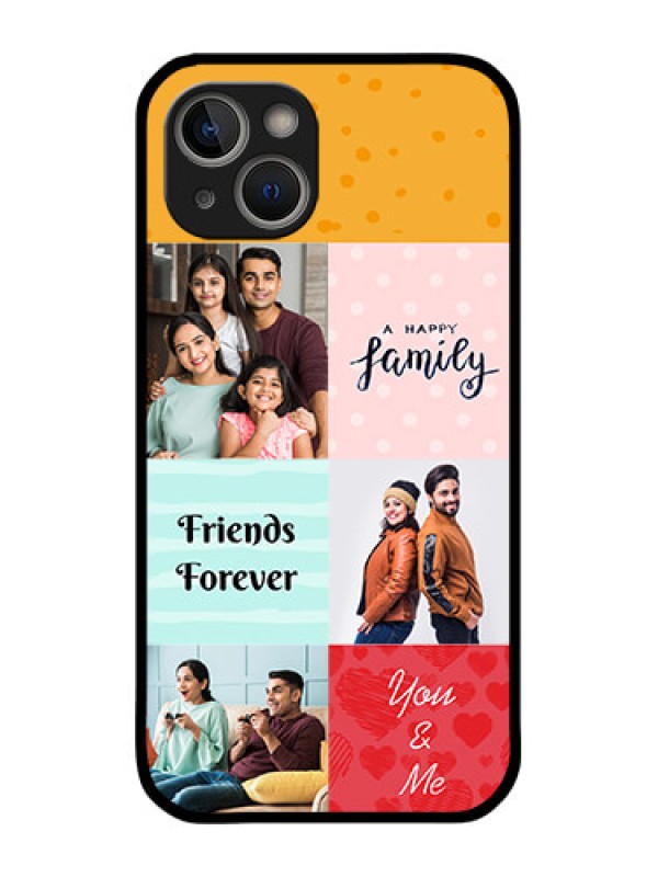 Custom iPhone 14 Personalized Glass Phone Case - Images with Quotes Design