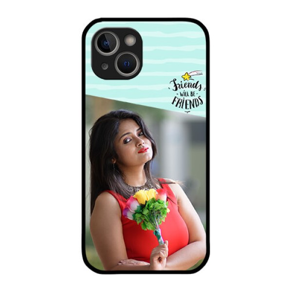 iPhone 14 Custom Glass Phone Case - Friends Picture Icon Design iPhone 14 Custom Glass Phone Case - Friends Picture Icon Design