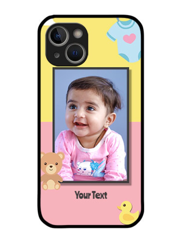 Custom iPhone 14 Photo Printing on Glass Case - Kids 2 Color Design