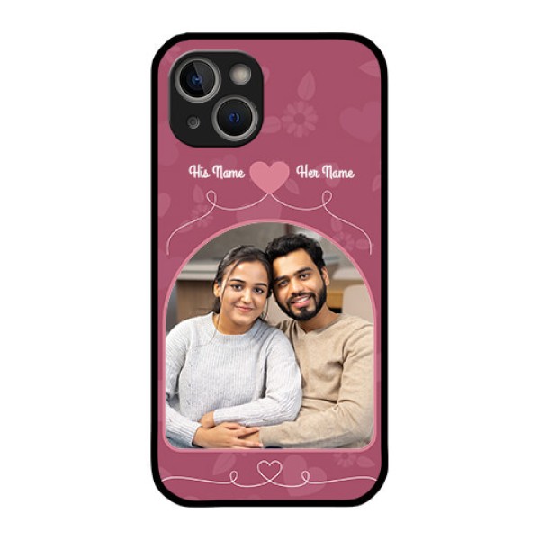 iPhone 14 Photo Printing on Glass Case - Love Floral Design