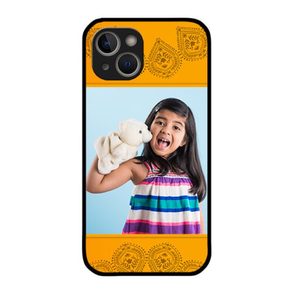 iPhone 14 Personalized Glass Phone Case - Photo Wedding Design