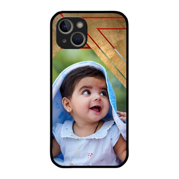 iPhone 14 Personalized Glass Phone Case - Gradient Abstract Texture Design