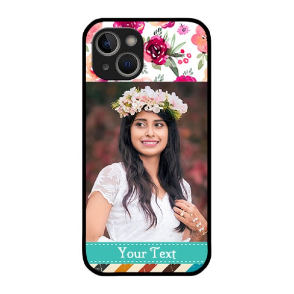 iPhone 14 Custom Glass Phone Case - Watercolor Floral Design iPhone 14 Custom Glass Phone Case - Watercolor Floral Design
