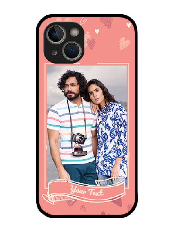 Custom iPhone 14 Custom Glass Phone Case - Love doodle art Design