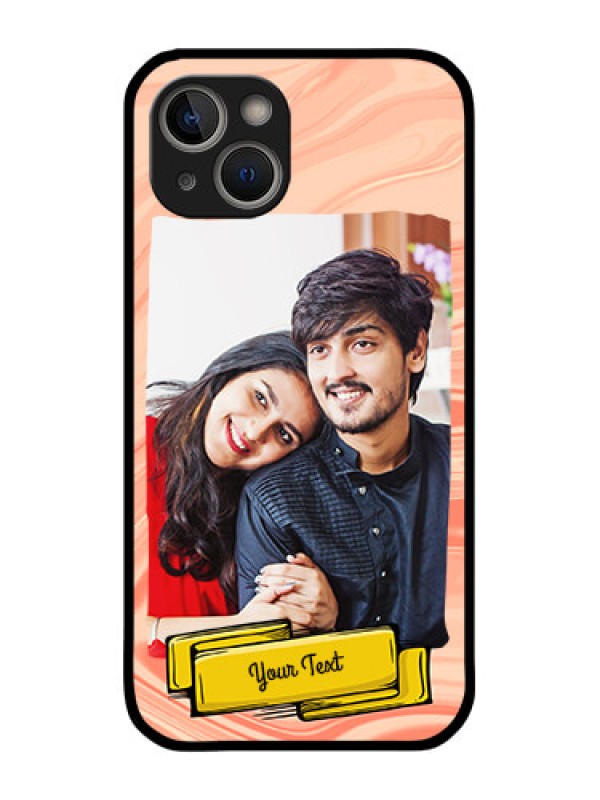 Custom iPhone 14 Personalized Glass Phone Case - Marble Texture Design