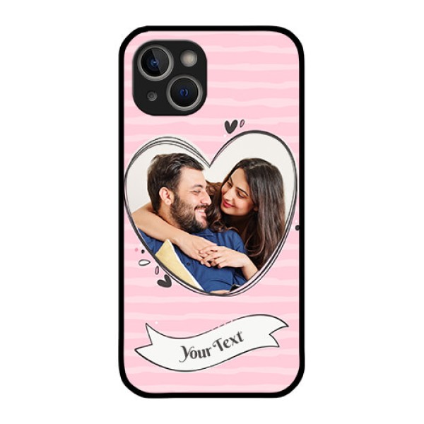 iPhone 14 Custom Glass Phone Case - Vintage Heart Design
