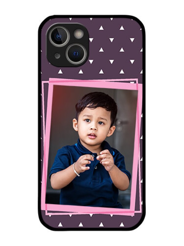 Custom iPhone 14 Custom Glass Mobile Case - Triangle Pattern Dotted Design