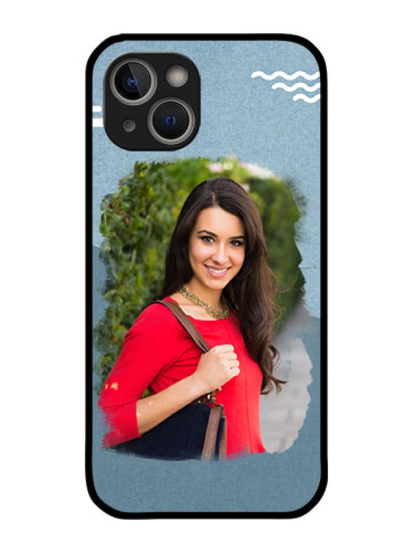 Custom iPhone 14 Custom Glass Mobile Case - Grunge Line Art Design