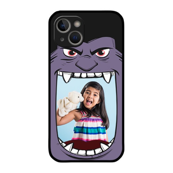 iPhone 14 Custom Glass Phone Case - Angry Monster Design