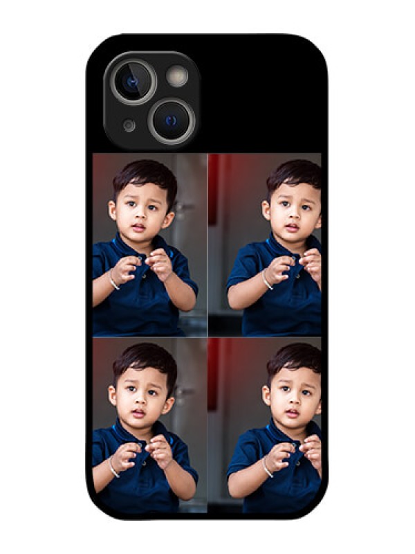 Custom iPhone 14 4 Image Holder on Glass Mobile Cover