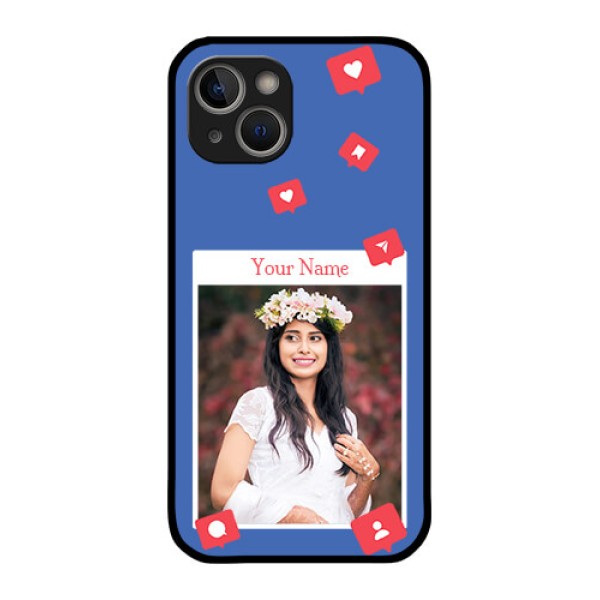 iPhone 14 Custom Glass Phone Case - Like Share And Comment Design iPhone 14 Custom Glass Phone Case - Like Share And Comment Design