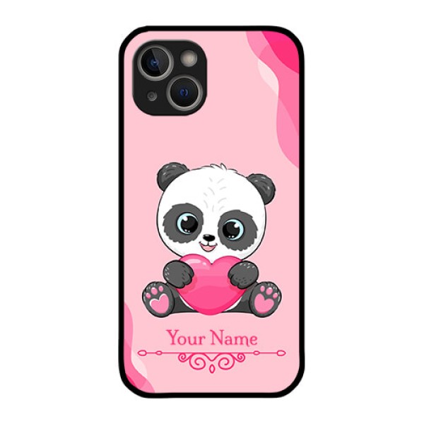 iPhone 14 Custom Glass Mobile Case - Cute Panda Design