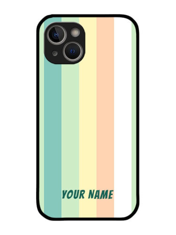 Custom iPhone 14 Photo Printing on Glass Case - Multi-colour Stripes Design