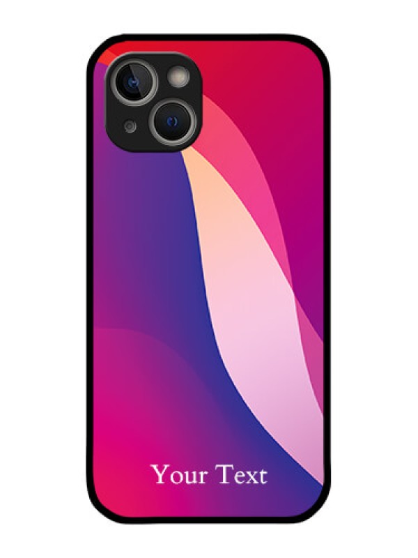 Custom iPhone 14 Personalized Glass Phone Case - Digital abstract Overlap Design