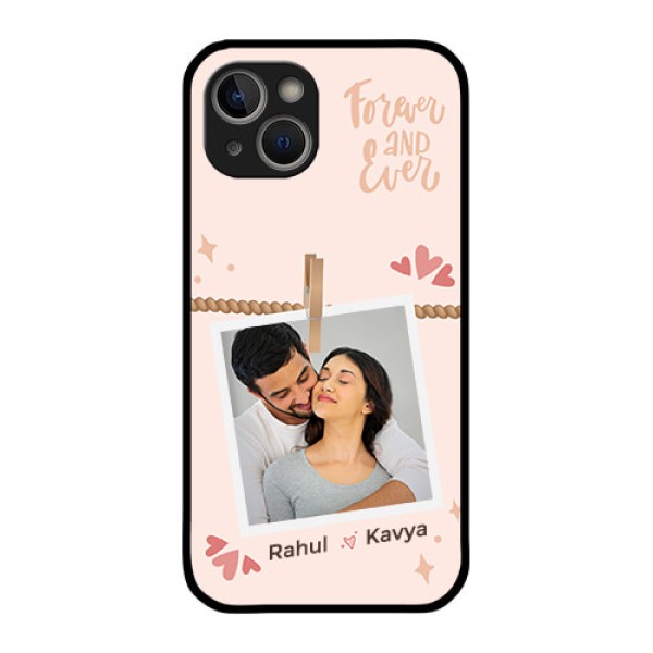 iPhone 14 Custom Glass Phone Case - Forever and ever love Design iPhone 14 Custom Glass Phone Case - Forever and ever love Design