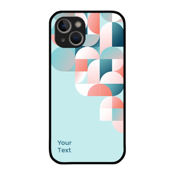 iPhone 14 Custom Glass Phone Case - Stylish Semi-circle Pattern Design iPhone 14 Custom Glass Phone Case - Stylish Semi-circle Pattern Design
