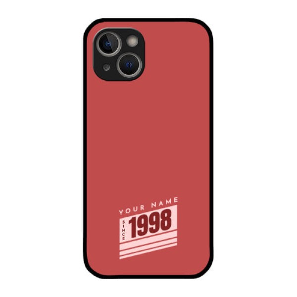 iPhone 14 Custom Glass Phone Case - Red custom year of birth Design