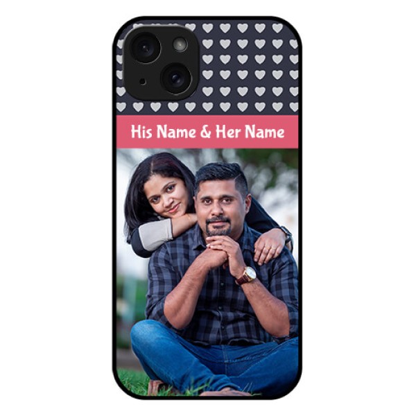 iPhone 15 Plus Custom Glass Phone Case - Love Symbols Design