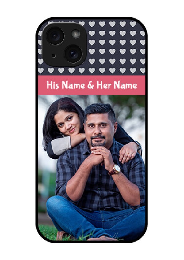 iPhone 15 Plus Custom Glass Phone Case - Love Symbols Design