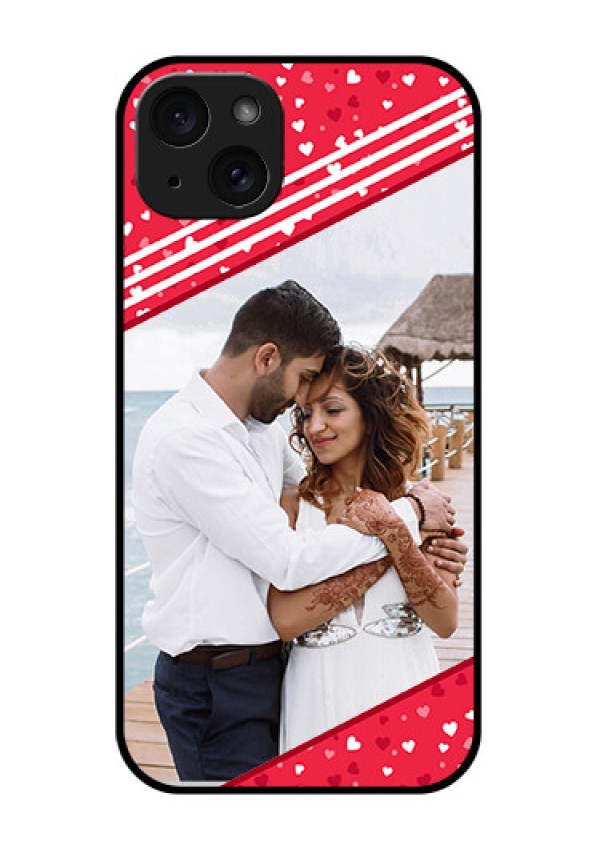 iPhone 15 Plus Custom Glass Phone Case - Valentines Gift Design