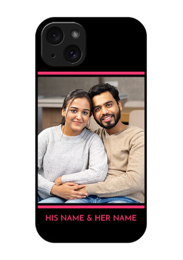 iPhone 15 Plus Custom Glass Phone Case - With Add Text Design