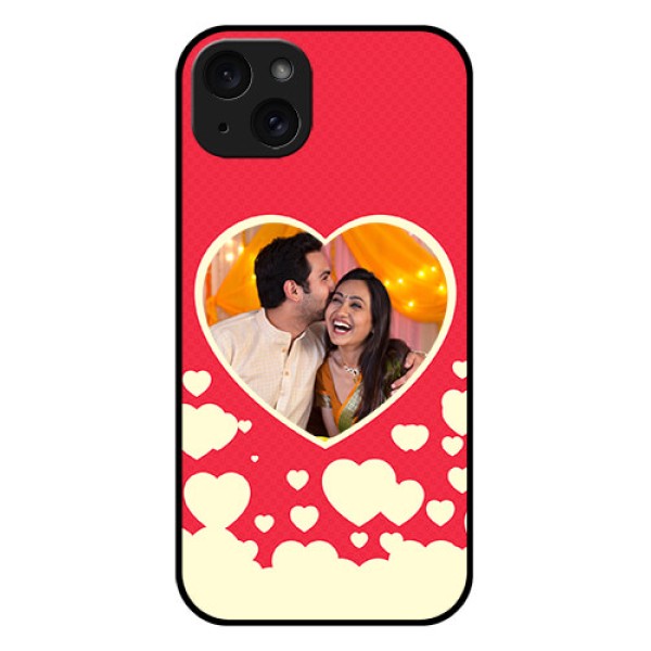 iPhone 15 Plus Custom Glass Phone Case - Love Symbols Phone Cover Design