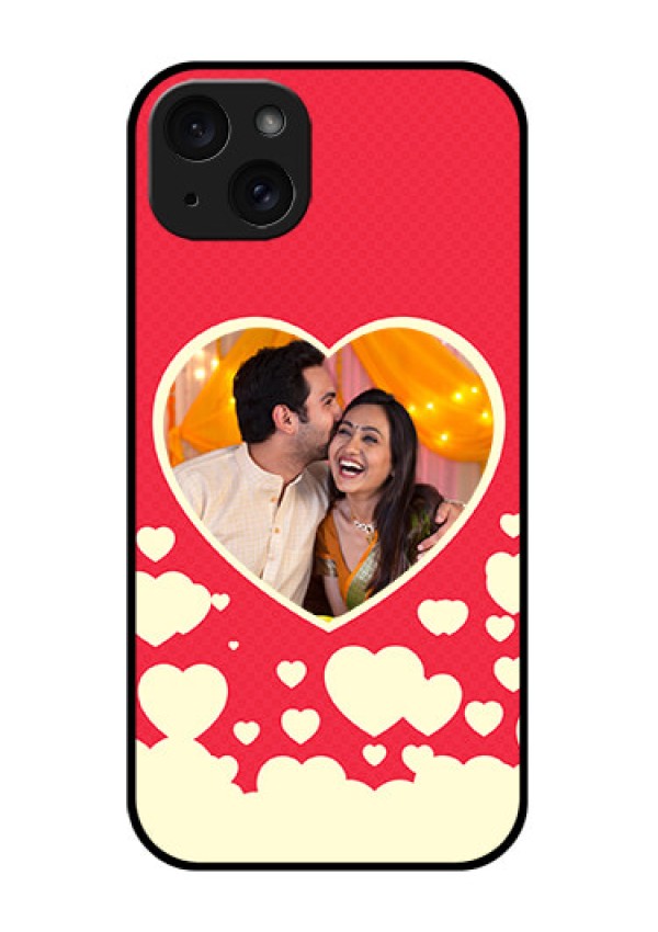 iPhone 15 Plus Custom Glass Phone Case - Love Symbols Phone Cover Design