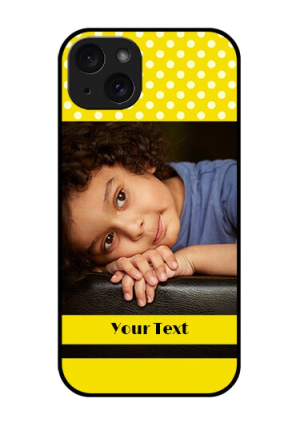iPhone 15 Plus Custom Glass Phone Case - Bright Yellow Case Design