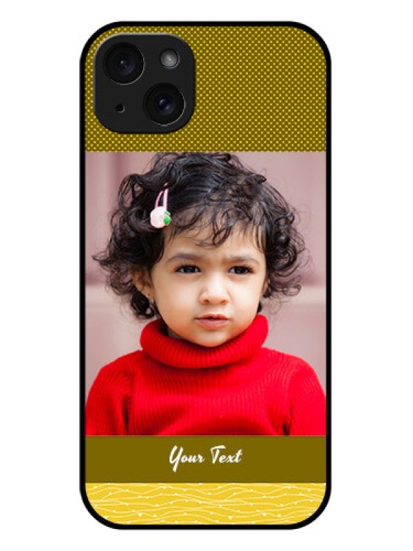 Custom iPhone 15 Plus Custom Glass Phone Case - Simple Green Color Design