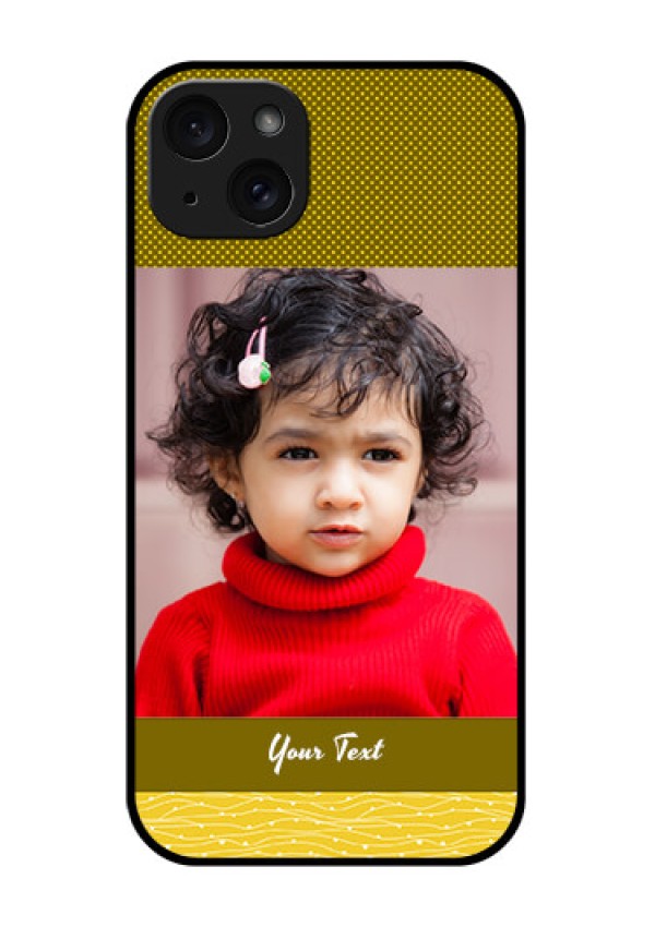 iPhone 15 Plus Custom Glass Phone Case - Simple Green Color Design