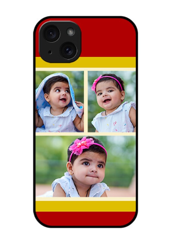 iPhone 15 Plus Custom Glass Phone Case - Multiple Pic Upload Design