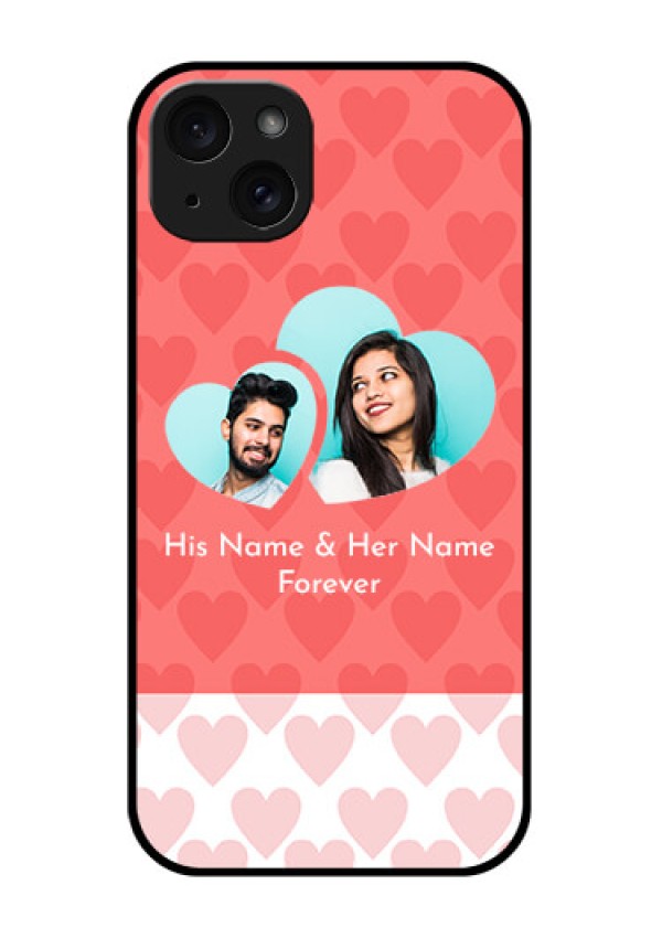 iPhone 15 Plus Custom Glass Phone Case - Couple Pic Upload Design