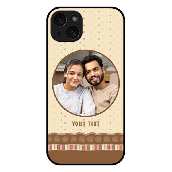 iPhone 15 Plus Custom Glass Phone Case - Brown Dotted Mobile Case Design iPhone 15 Plus Custom Glass Phone Case - Brown Dotted Mobile Case Design
